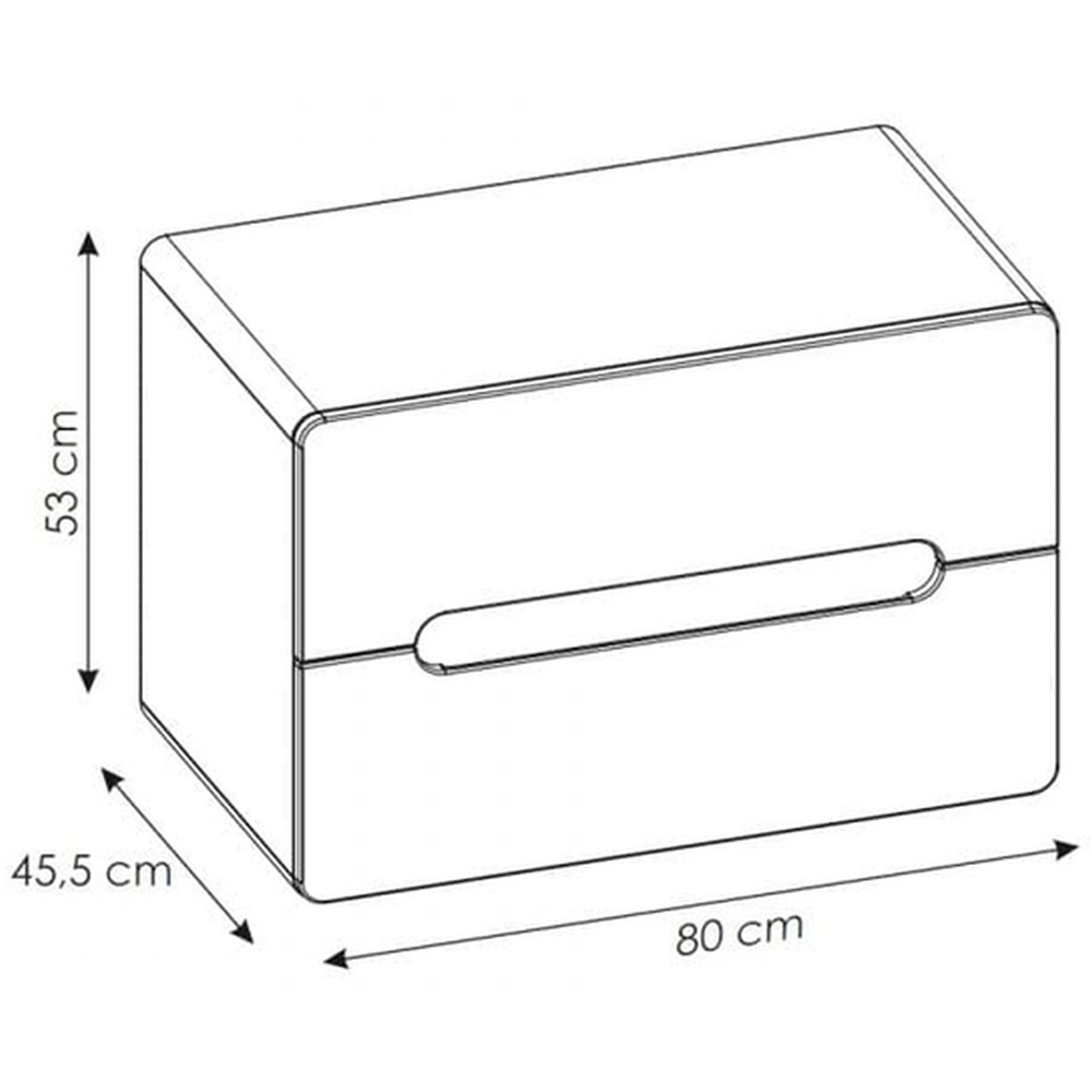 Impact Furniture Aruba White Gloss and Oak Wall Mounted Vanity Unit 800mm Image 9