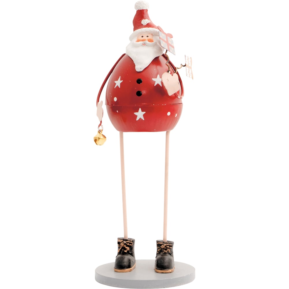 St Helens Red Metal Santa Claus Decoration Image 1