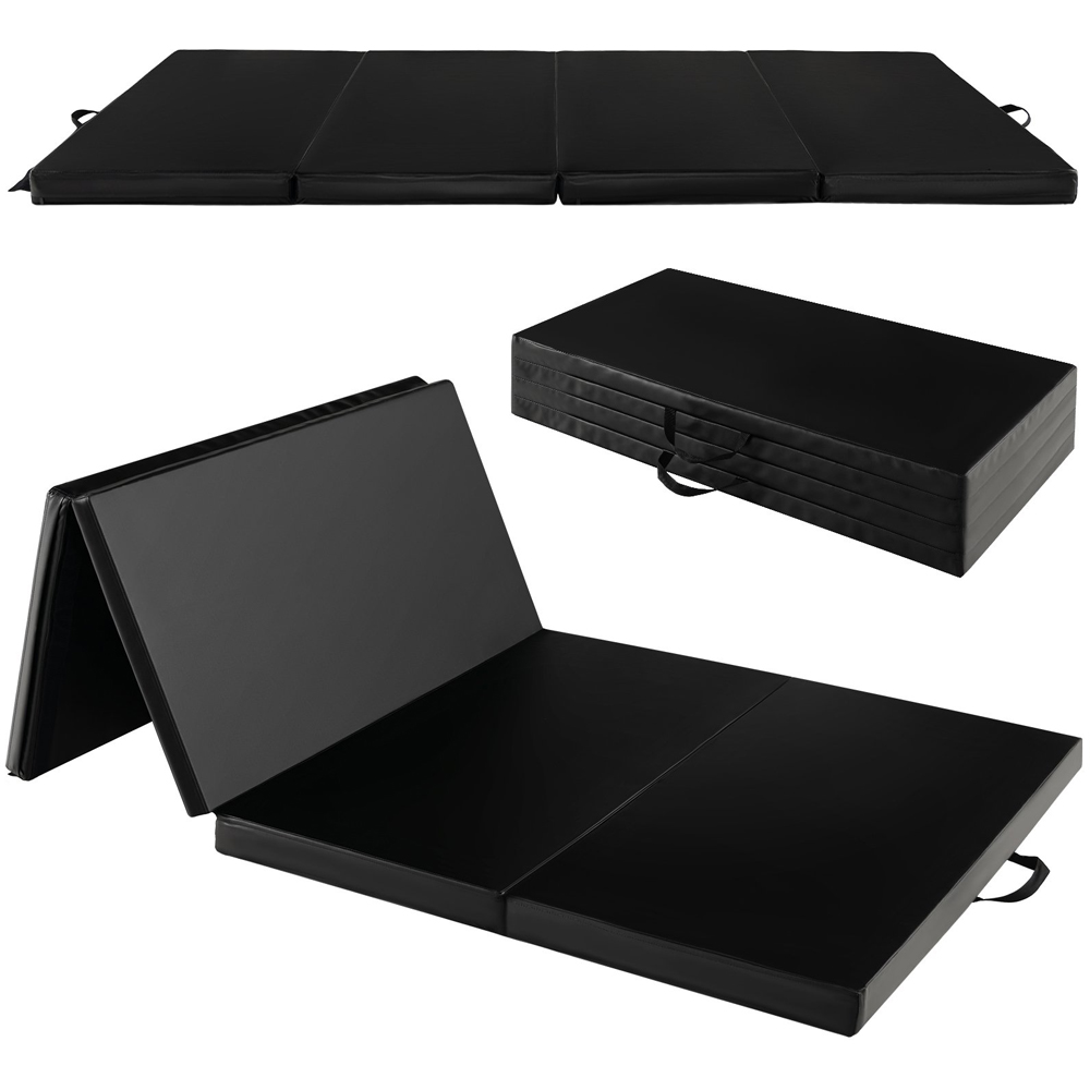 Costway Black Folding Gymnastics Mat with Carry Handles Image 3