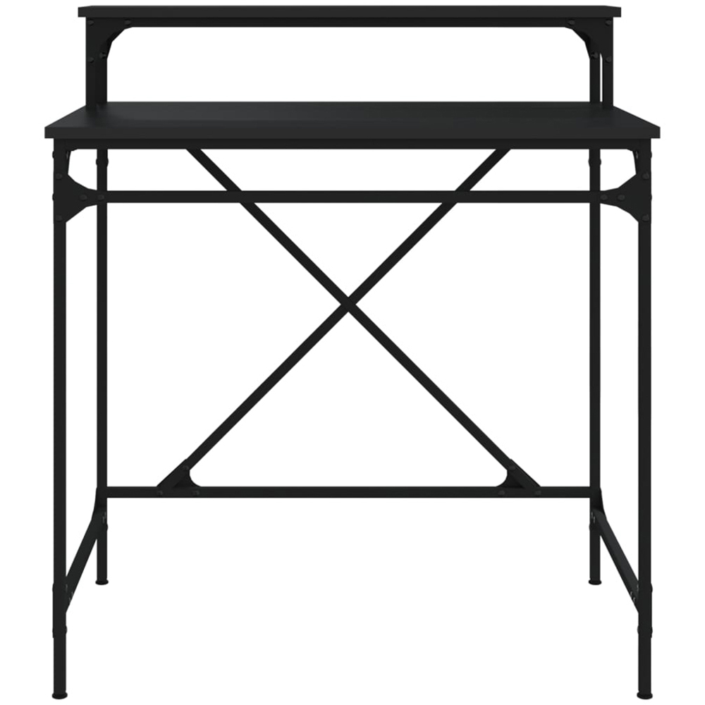 vidaXL Single Shelf Industrial Style Computer Desk Black Image 4