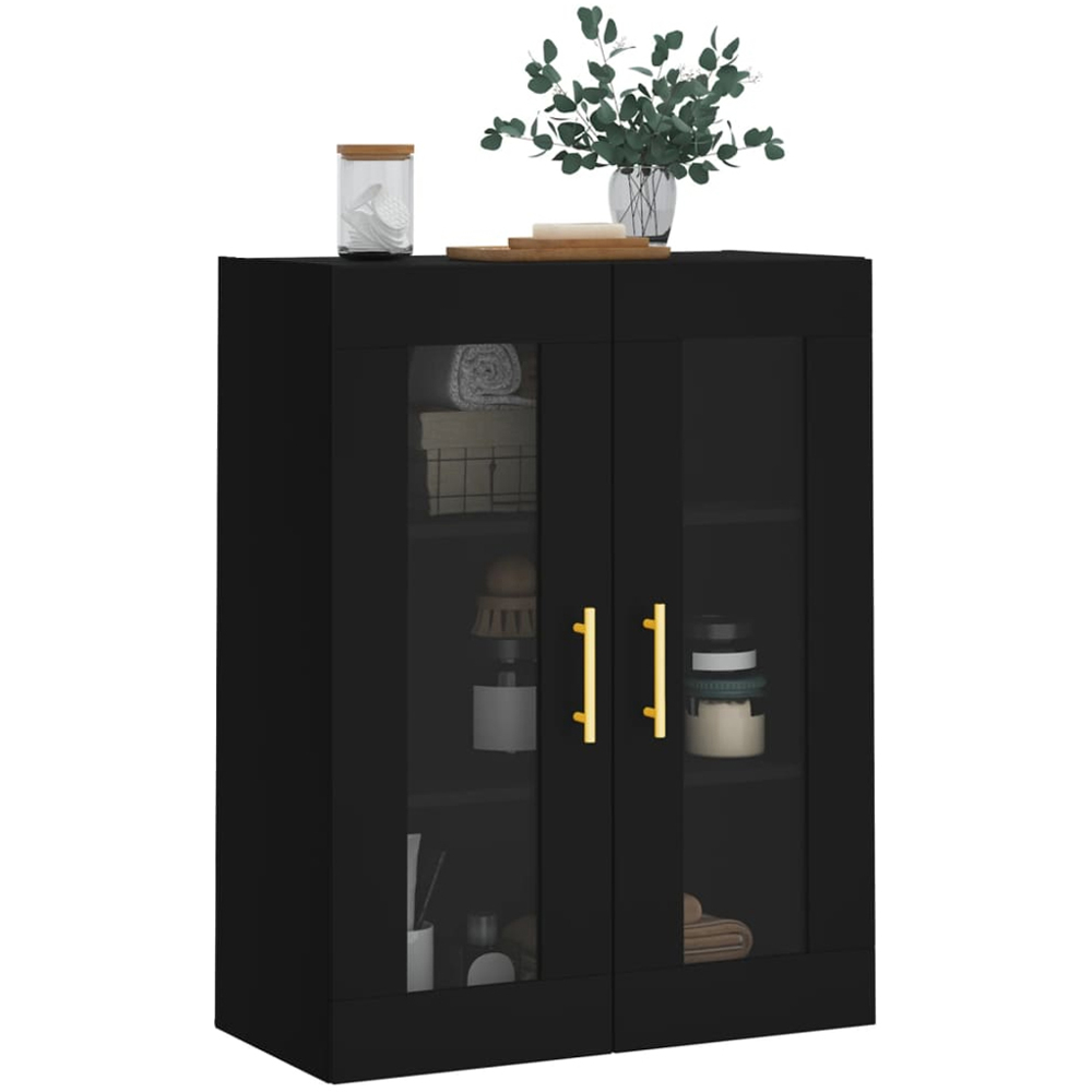 vidaXL 2 Door Black Wall Mounted Cabinet Image 3