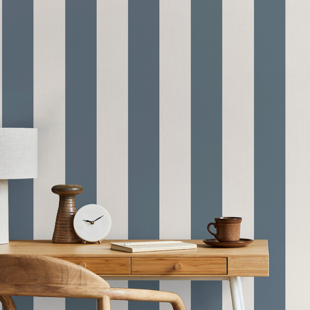 Fine Decor Juliette Stripe Blue Wallpaper Image 3