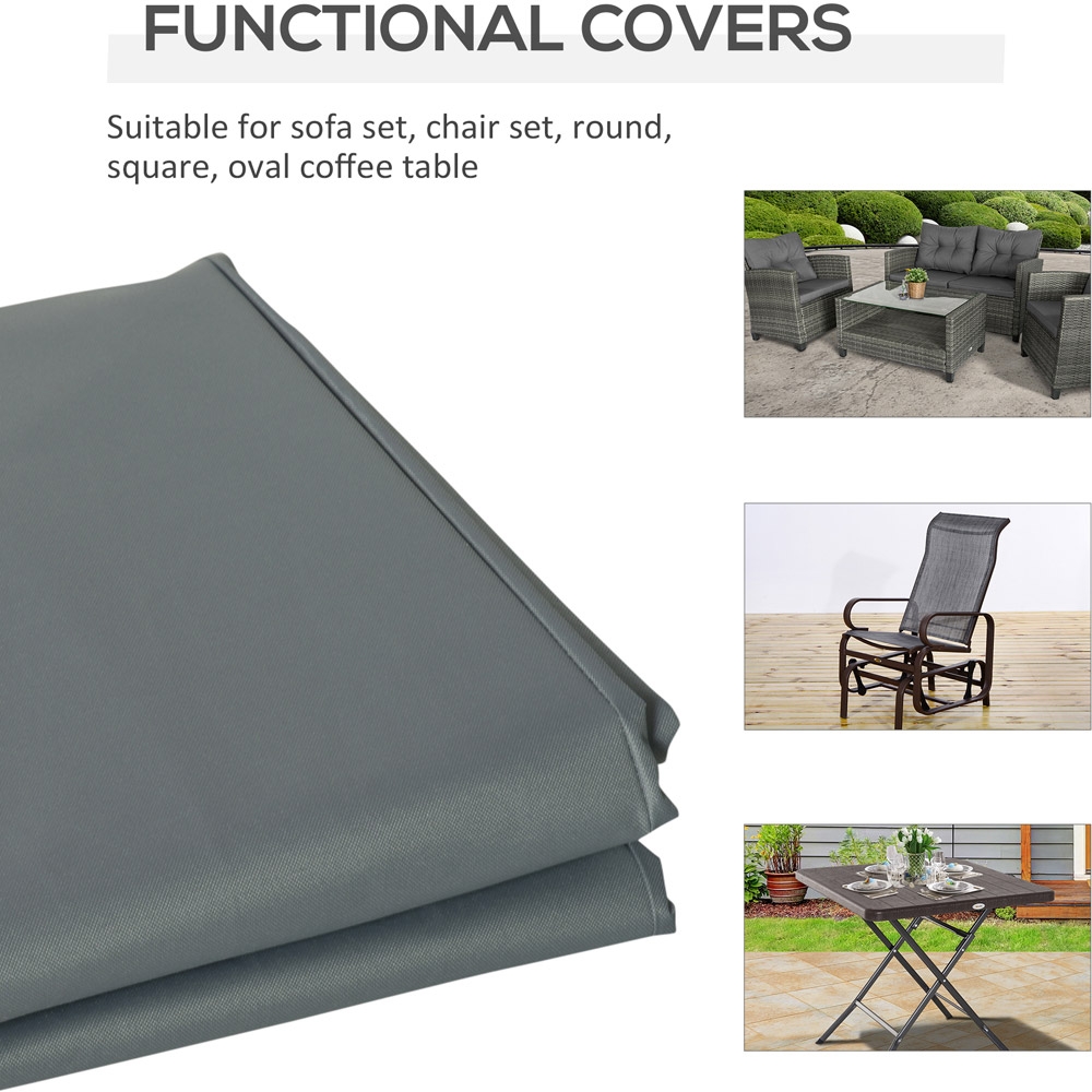 Outsunny Grey Outdoor Patio Furniture Cover 76 x 72 x 190cm Image 6