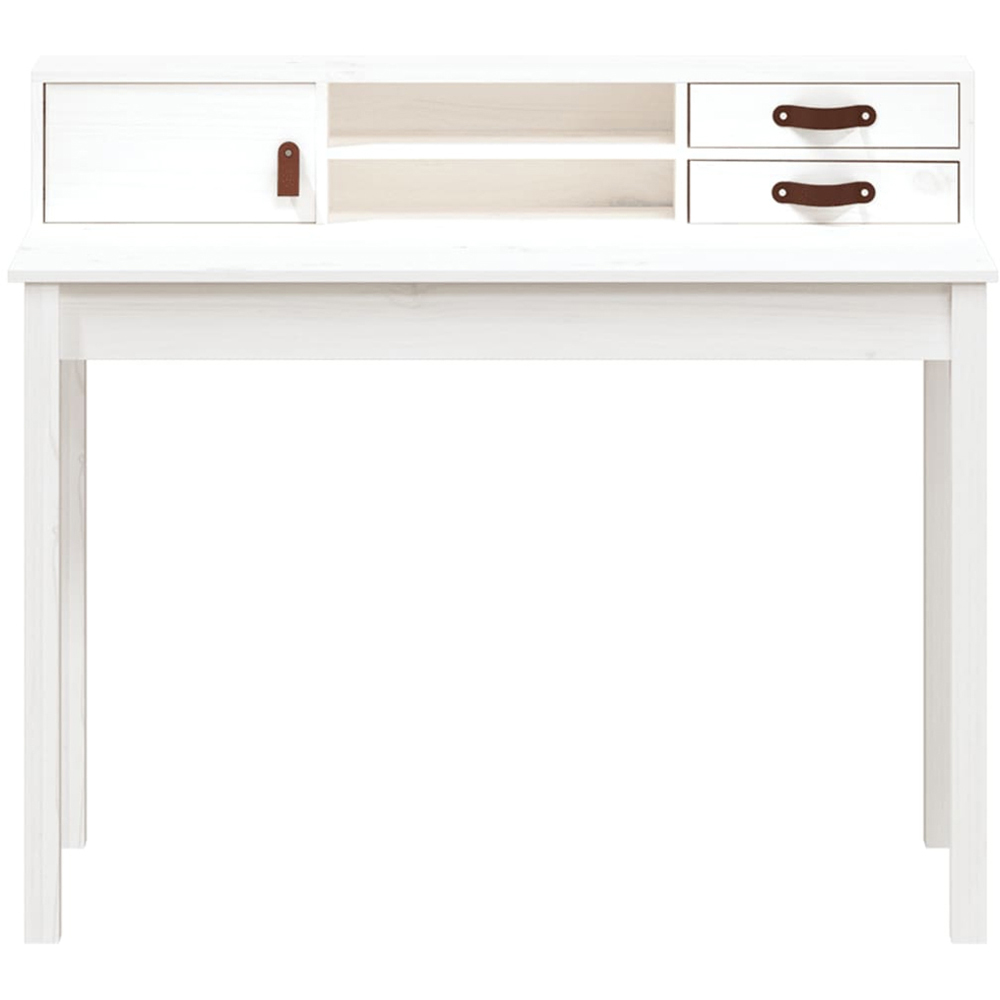 vidaXL Single Door 2 Drawer Single Shelf Office Desk White Image 4