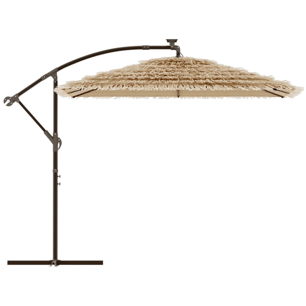 vidaXL Brown Straw Top Cantilever Parasol with Steel Pole 2.9m Image 3