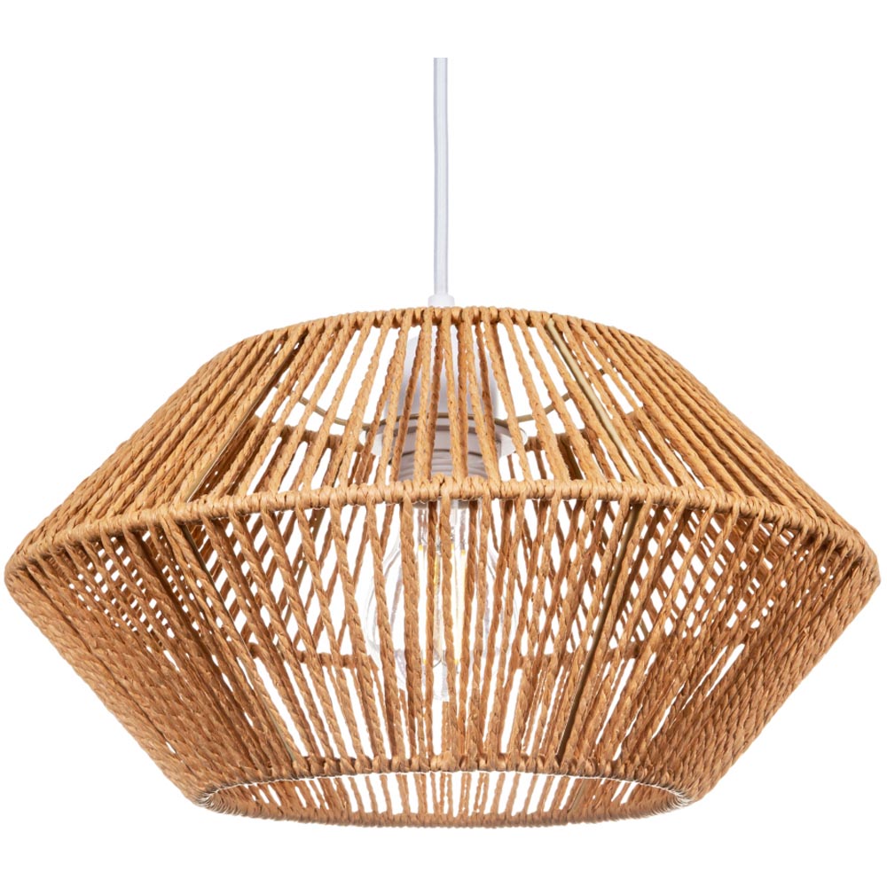 Happy Homewares Natural Brown Paper String Easy Fit Pendant Shade Image 5