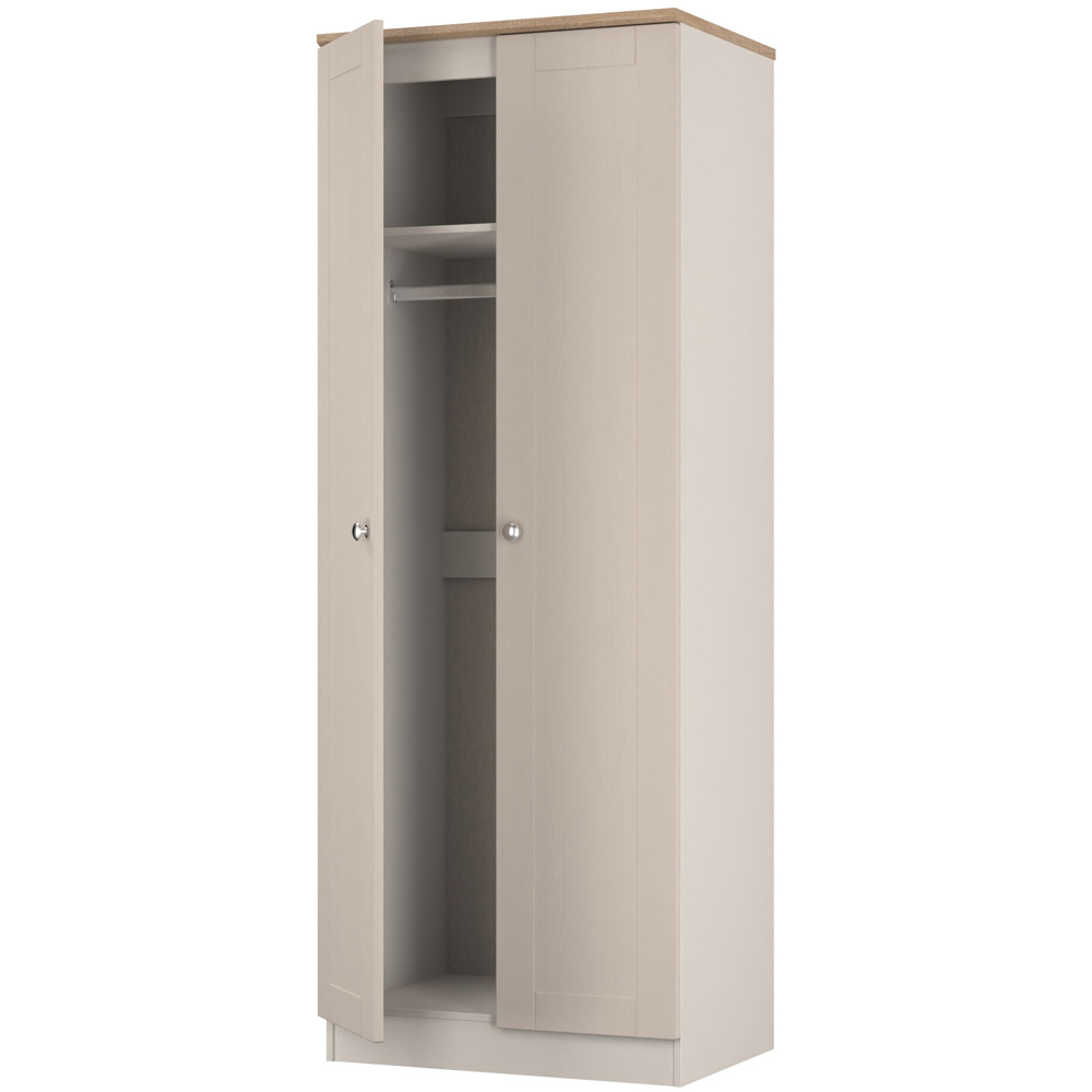 Crowndale Sussex 2 Door Kashmir Ash and Bardolino Oak Tall Wardrobe Ready Assembled Image 4