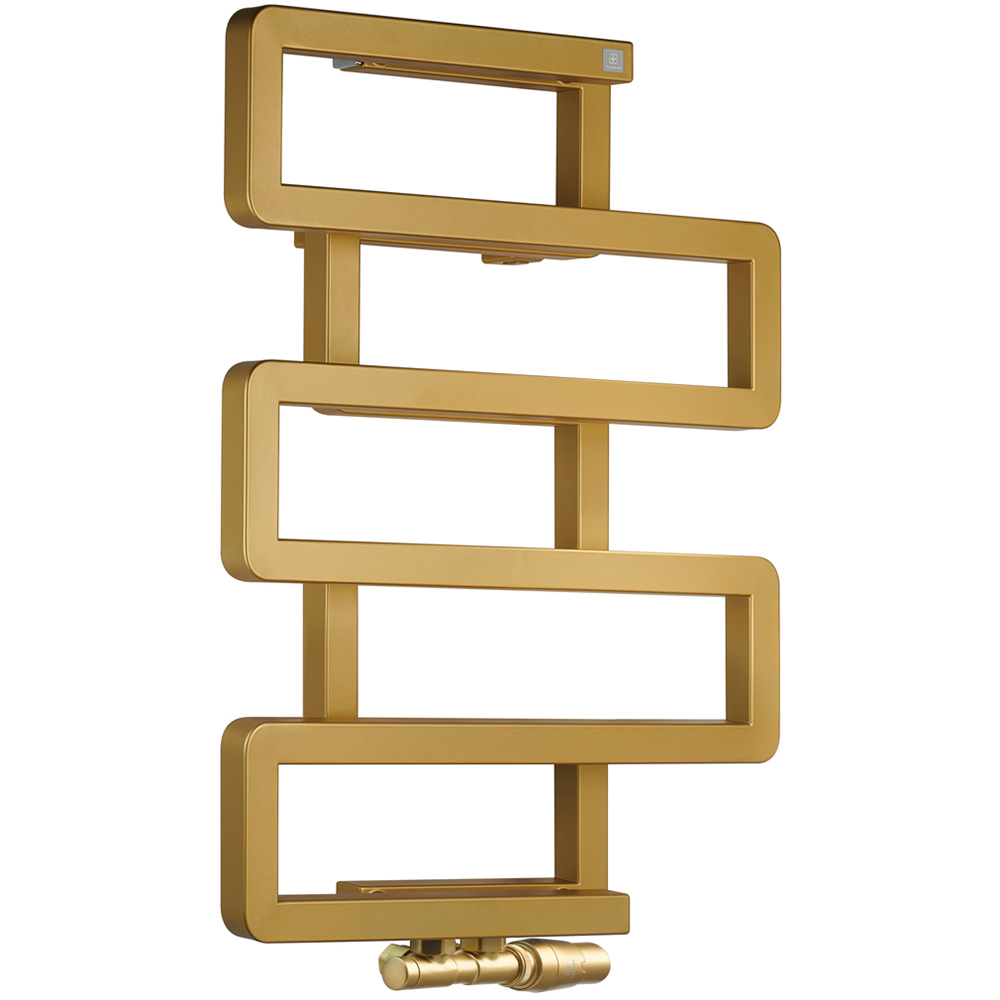 Terma Bookie Brass Heated Towel Rail 655 x 500mm Image 1