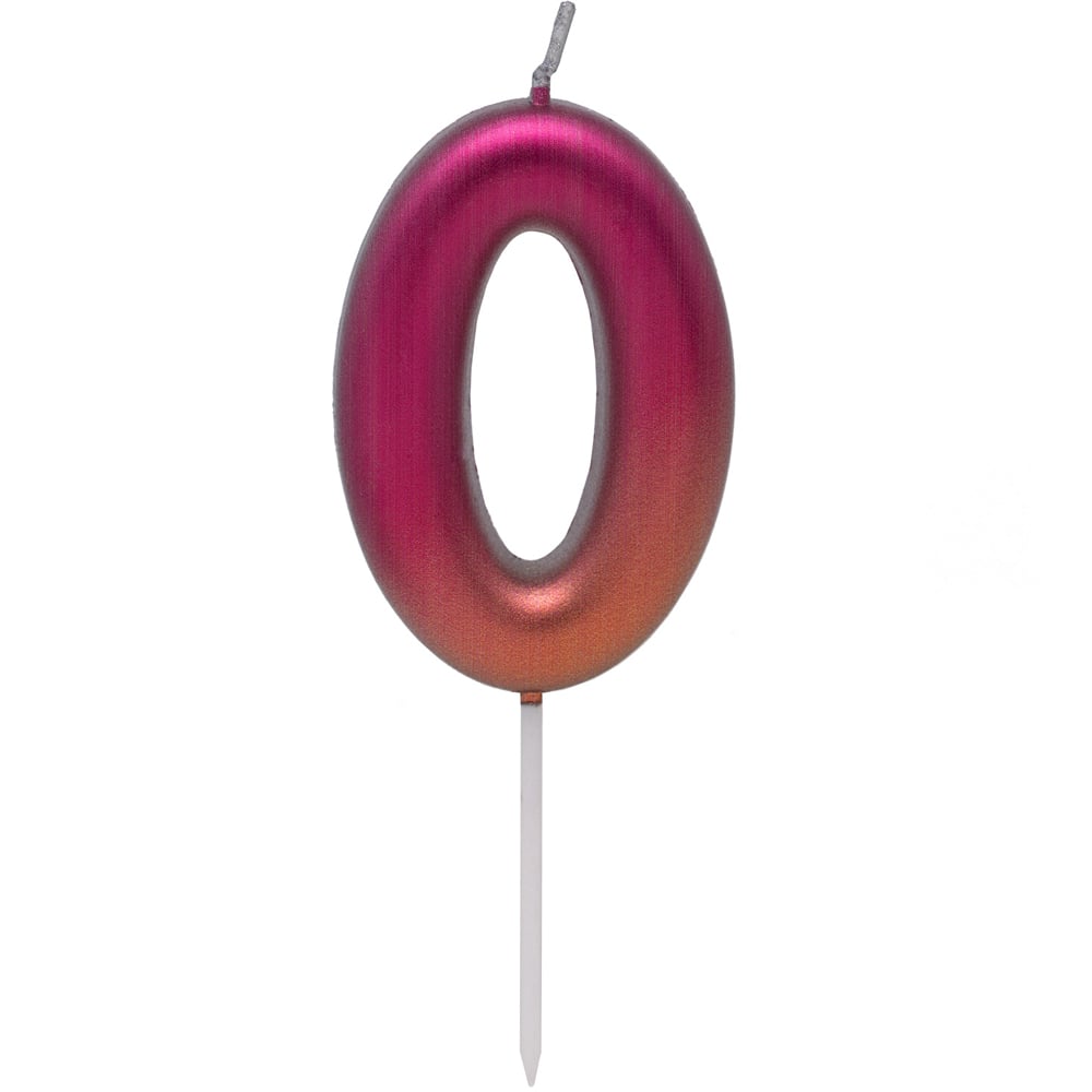 Coloured Number Candle - Pink /  0 Image 1