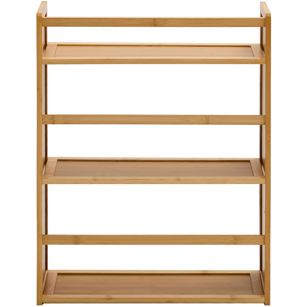 Living and Home 3 Shelf Natural Bamboo Desktop Bookshelf with Guardrail ...