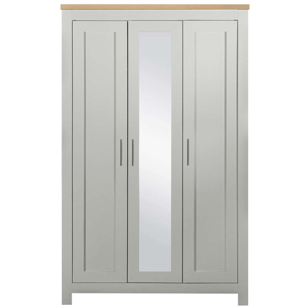 Birlea Highgate 3 Door Grey and Oak Mirrored Wardrobe Image 3