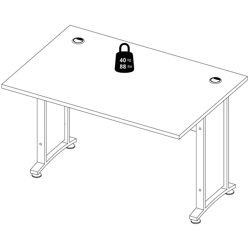 Florence Wooden and Steel 120cm Desk Oak and Silver Grey Image 9