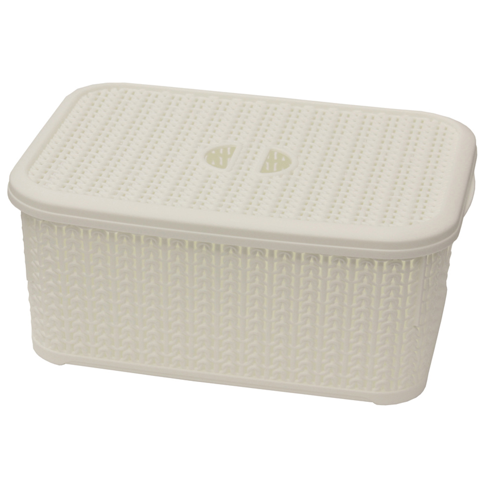 JVL Loop 6L White Storage Basket Image 1