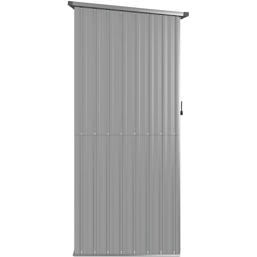 vidaXL 3.9 x 3.2ft Grey Galvanised Steel Pent Garden Shed Image 2