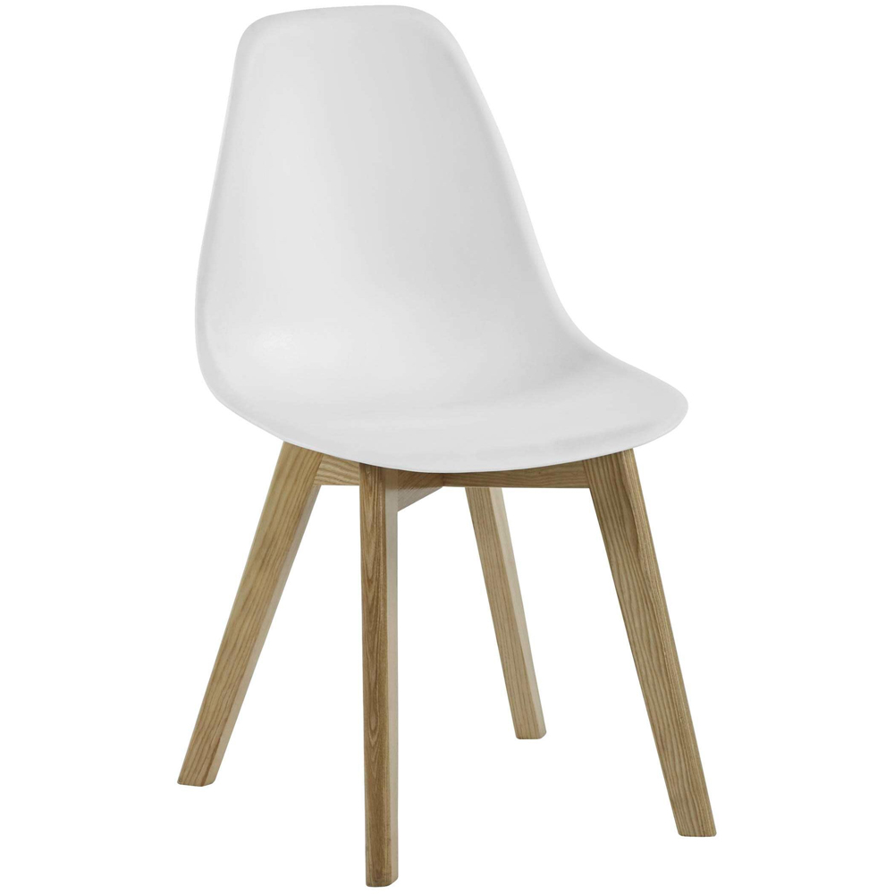Julian Bowen Agatha Set of 2 White Plastic Dining Chair Image 4