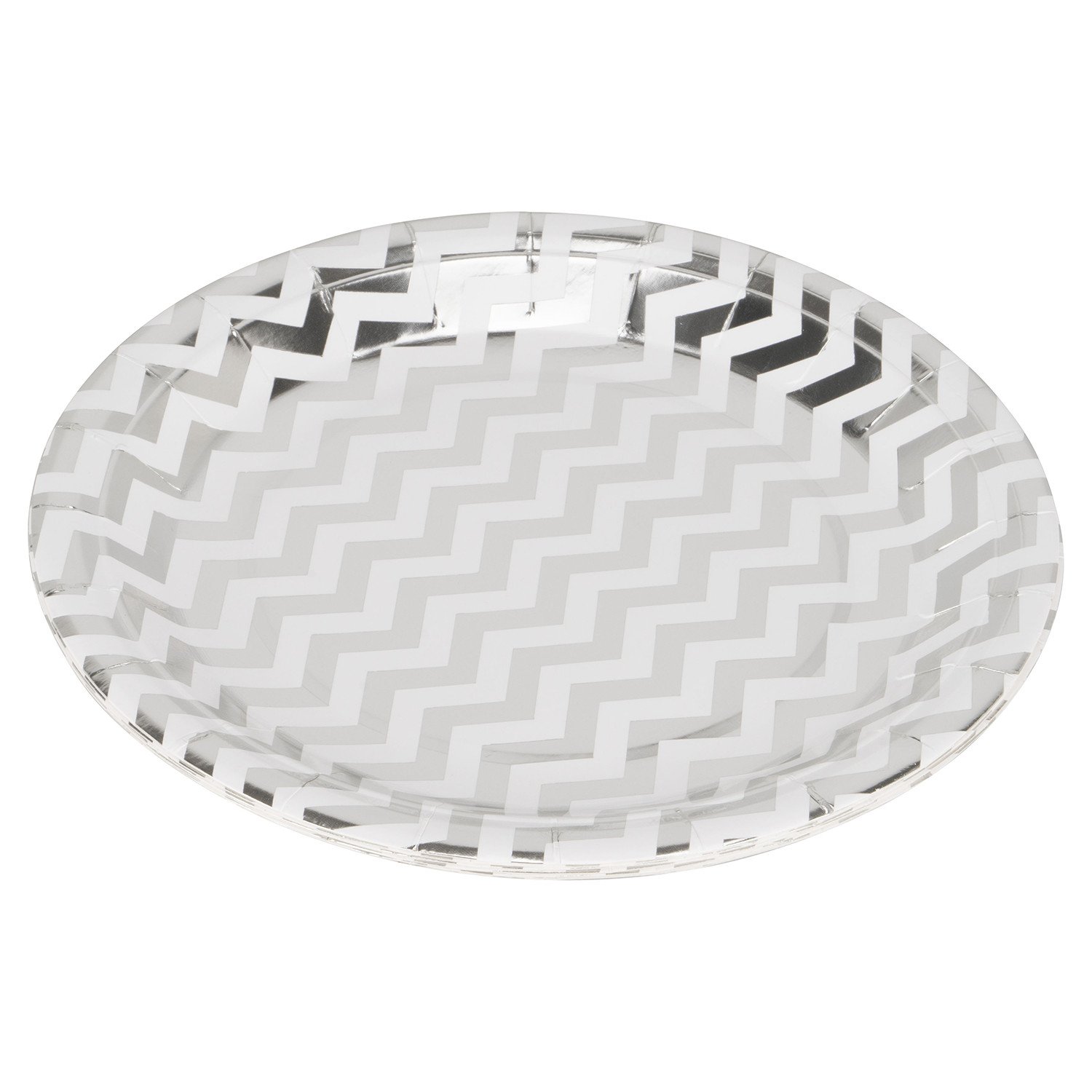 Pack of 10 ZigZag Paper Plates - Silver Image
