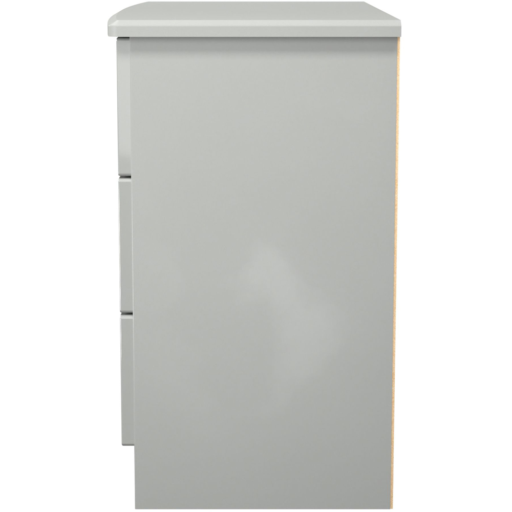 Crowndale Camden 3 Drawer Grey Gloss and Dusk Grey Chest of Drawers Ready Assembled Image 3