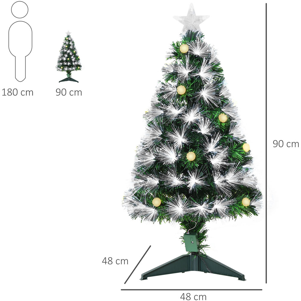 Everglow Fiber Optic LED Green Artificial Christmas Tree with Star Topper 3ft Image 4