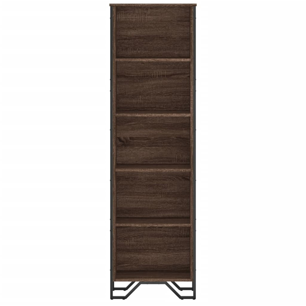 vidaXL 5 Shelf Brown Oak Bookcase Image 3
