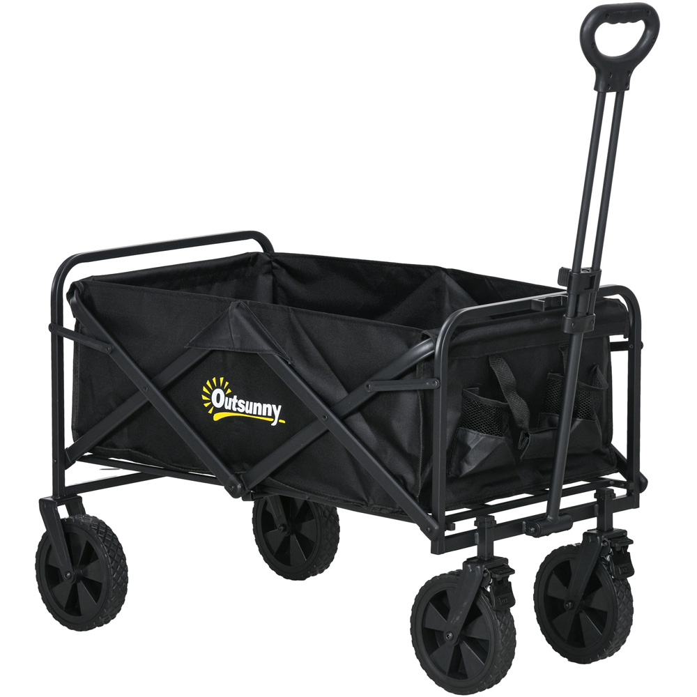 Outsunny Black Folding Trolley Cart Image 1