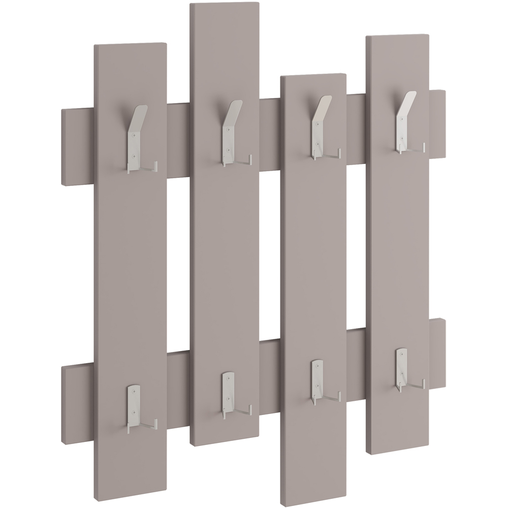 Decortie Wave Mocha Grey Wall Hanger with 8 Hooks Image 2