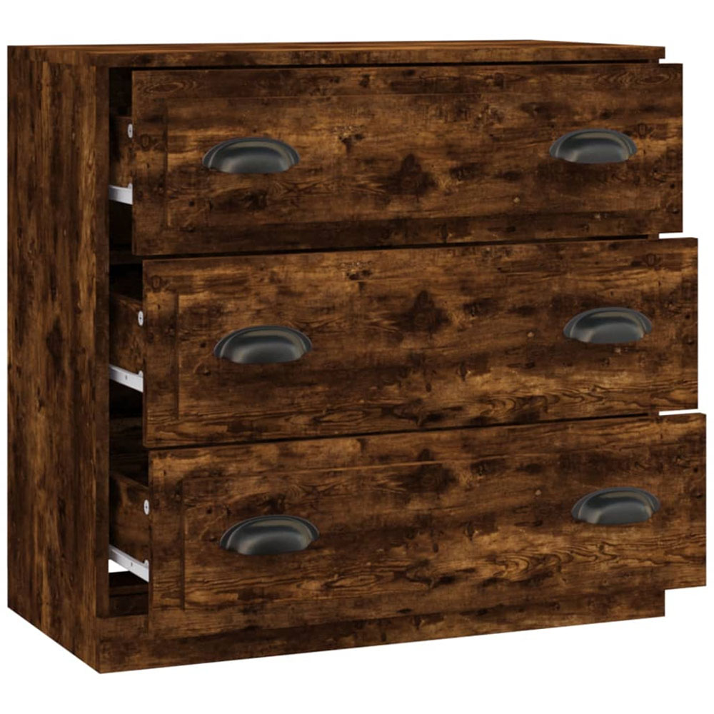 vidaXL 6 Drawer Smoked Oak Sideboard Image 3