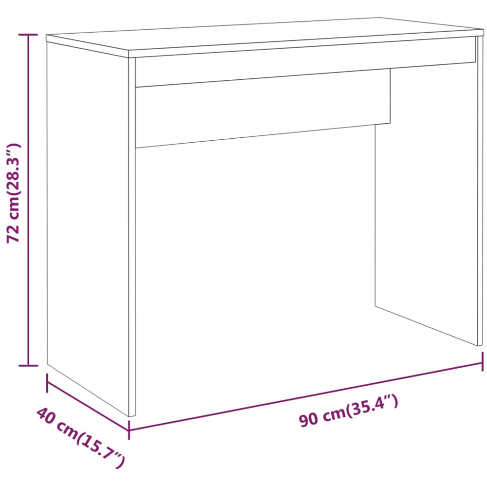 vidaXL Computer Desk Smoked Oak Image 6