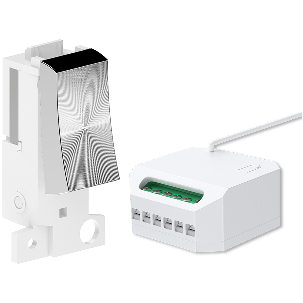 ENER-J Satin Chrome Non Dimmable Wi-Fi 5A RF Mini Receiver Grid Switch Image 1