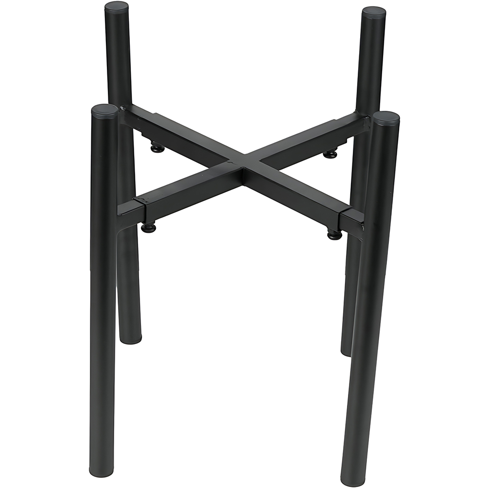 Living and Home Black Height Adjustable Metal Plant Stand 18-26cm Image 1