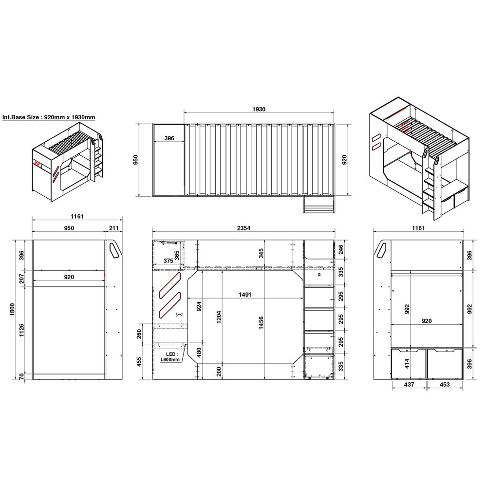 Recoil Shuttle Single White High Sleeper Image 9