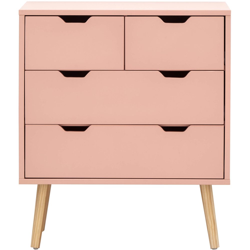 GFW Nyborg 4 Drawer Coral Pink Chest of Drawers Image 2