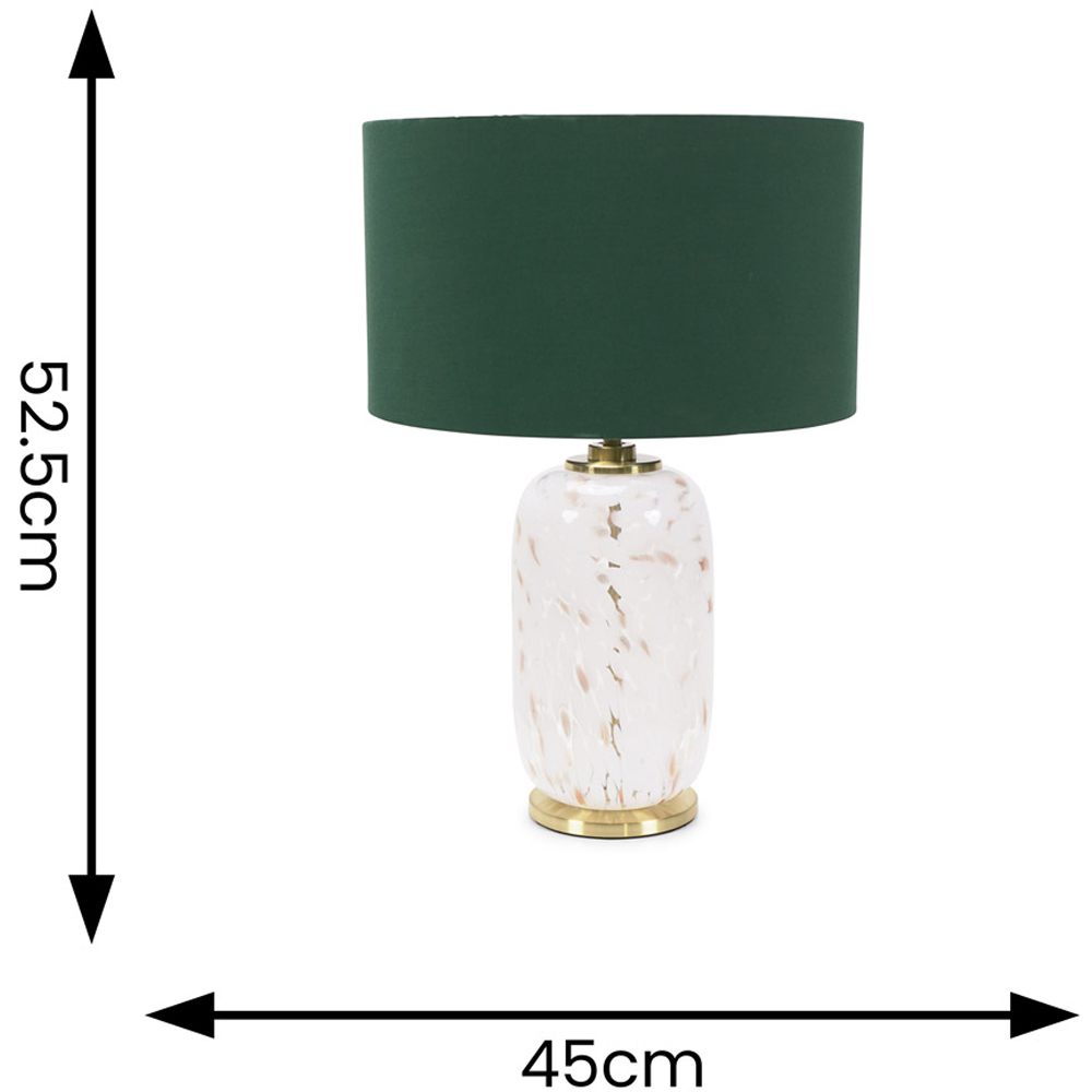 Value Lights India Green Shade White Confetti Glass LED Table Lamp Image 5