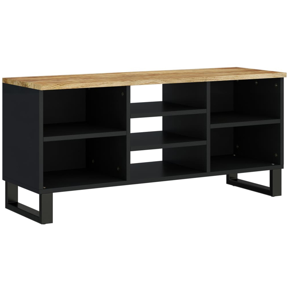 vidaXL 7 Shelf Light Brown Solid Mango Wood TV Cabinet Image 9