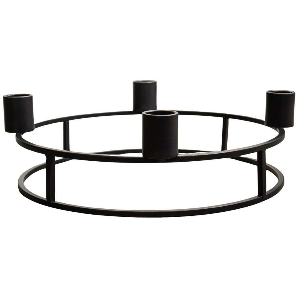 Samuel Alexander Black Metal Christmas Taper Candle Ring Holder 25cm Image 3