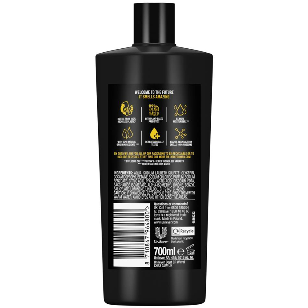 Lynx Black Frozen Pear and Cedarwood Shower Gel 700ml 6 Pack Image 3