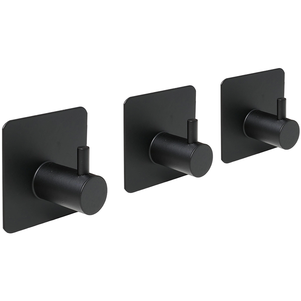 Living and Home 8-Piece Black Wall-Mounted Stainless Steel Bathroom Hardware Set Image 2