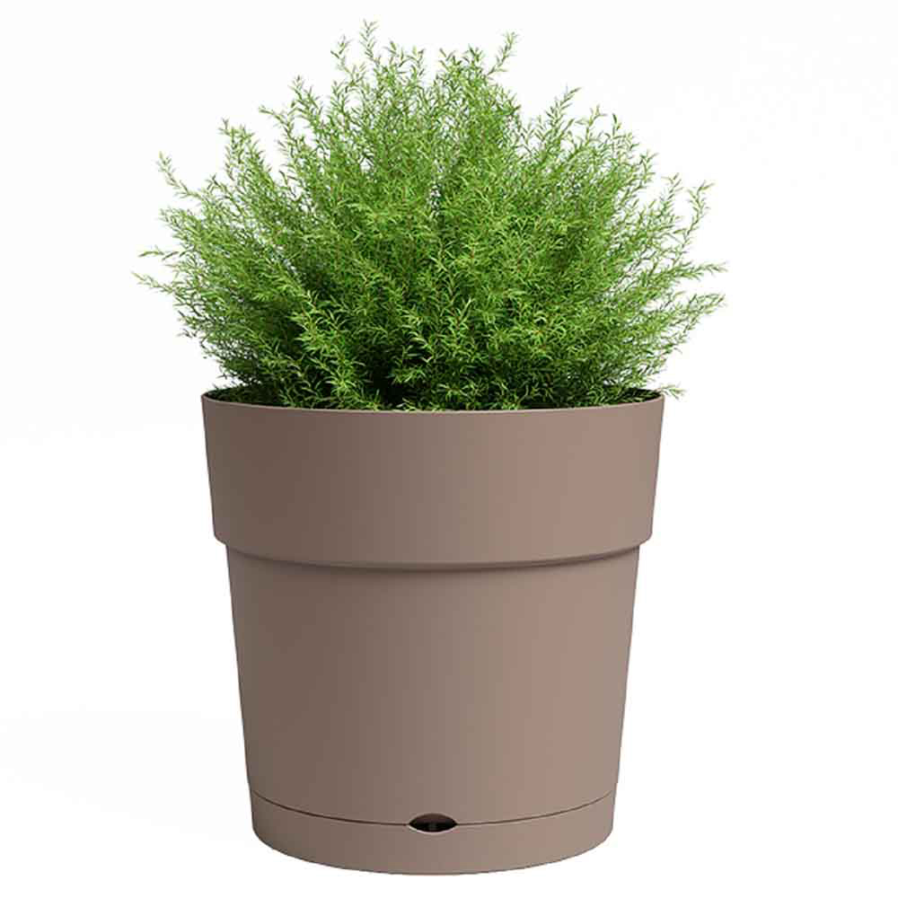 Artevasi Capri Taupe Wide Plant Pot with Water Reserve 30cm Image 3
