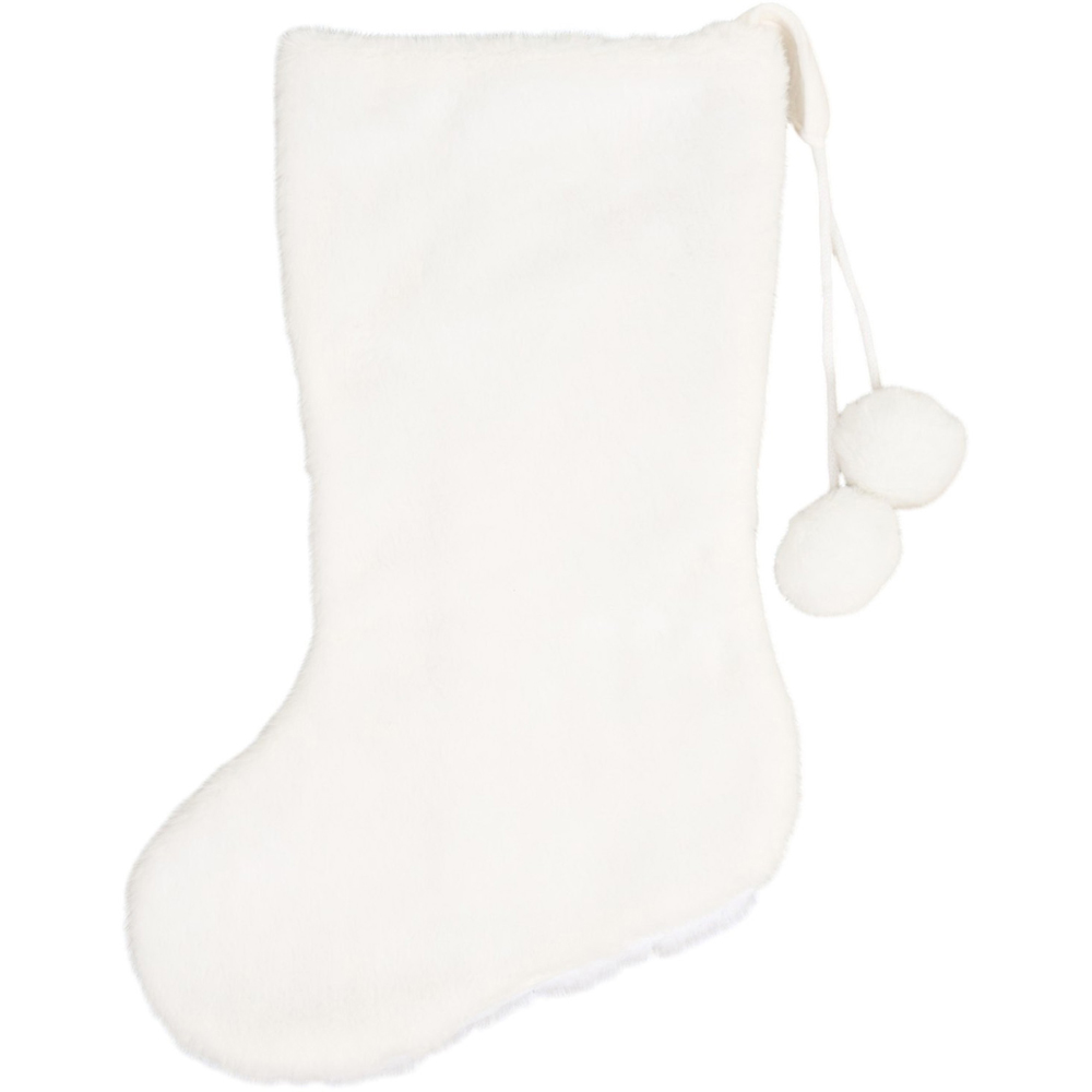 Faux Fur Beaded Stocking White Image 2