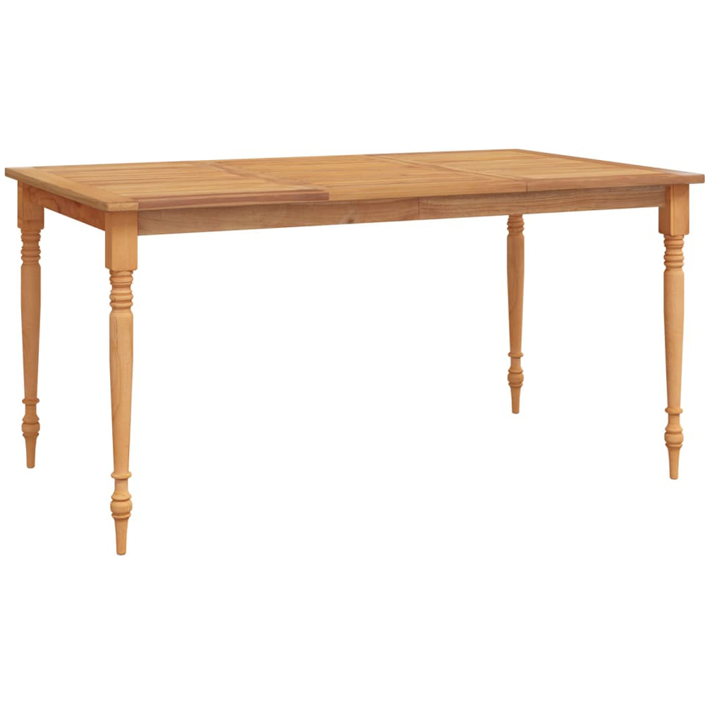 vidaXL 6 Seater Brown Wooden Rectangular Batavia Table Image 2