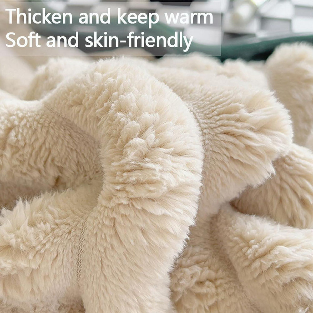 Dyzi Double Sided Luxurious Faux Rabbit Fur Winter Throw Blanket 150 x 200cm Image 5