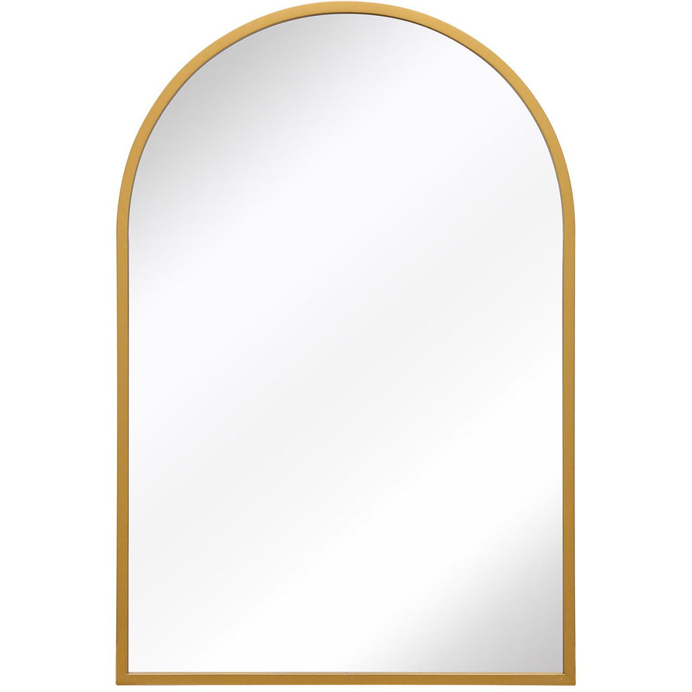 The Arcus Gold Arched Metal Wall Mirror 120 x 80cm Image 1