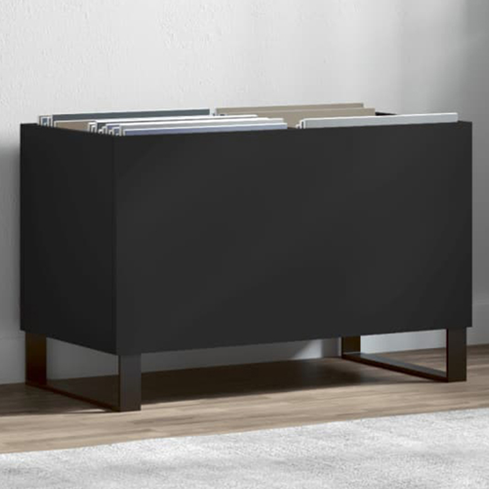 vidaXL Black Record Cabinet Image 1