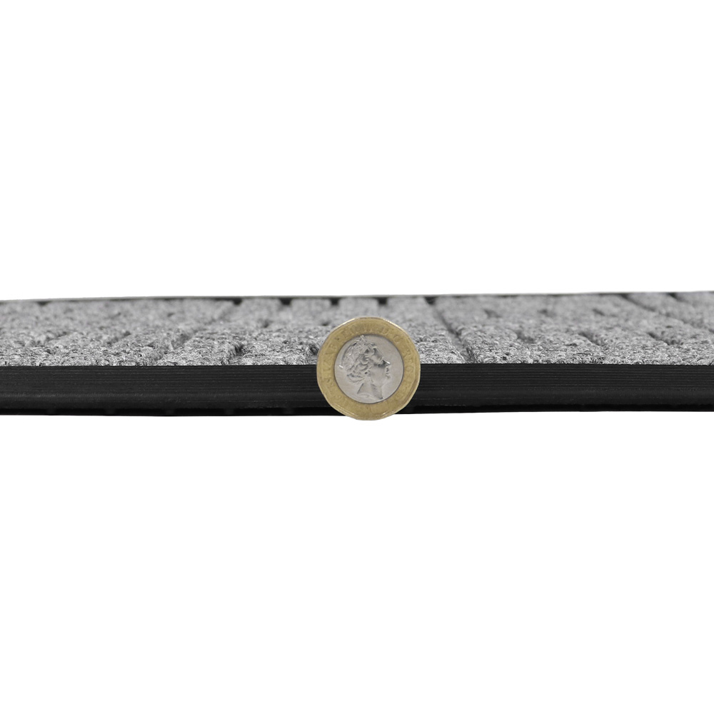 JVL Grey Firth Rubber Doormat 40 x 70cm Image 6