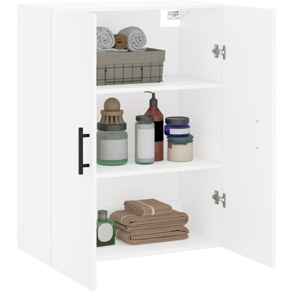 vidaXL 2 Door White Wall Mounted Slim Storage Cabinet Image 5