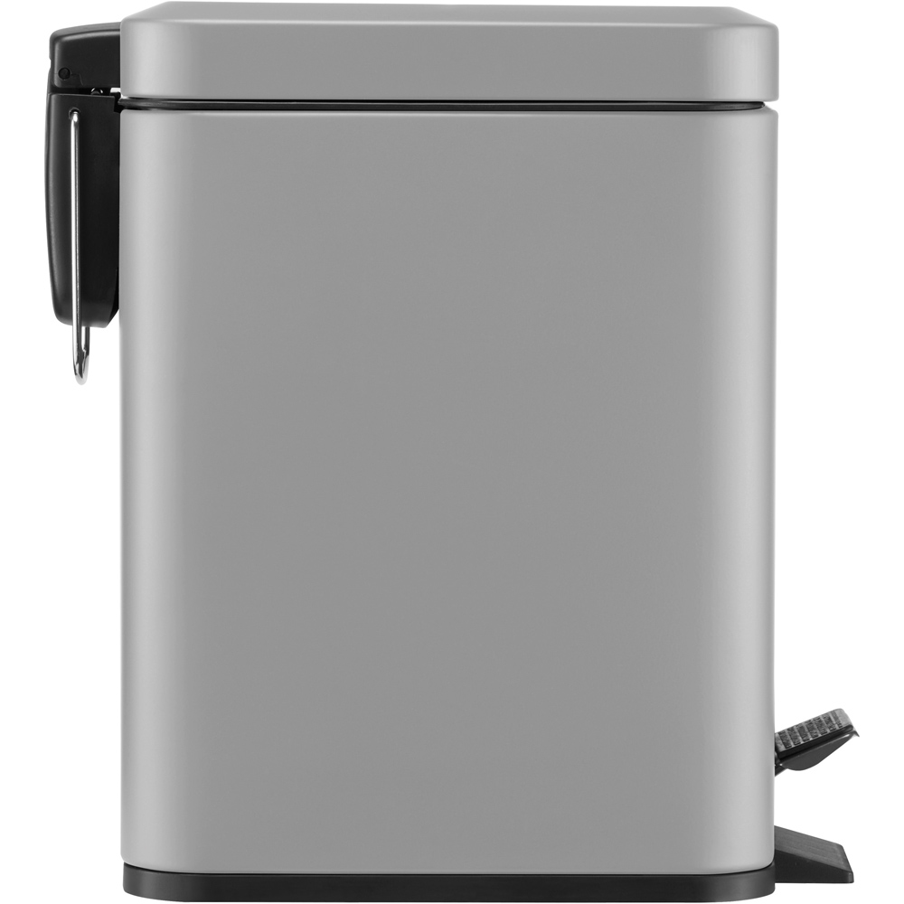 Black + Decker Slimline Soft Close Grey Pedal Bin 5L Image 5