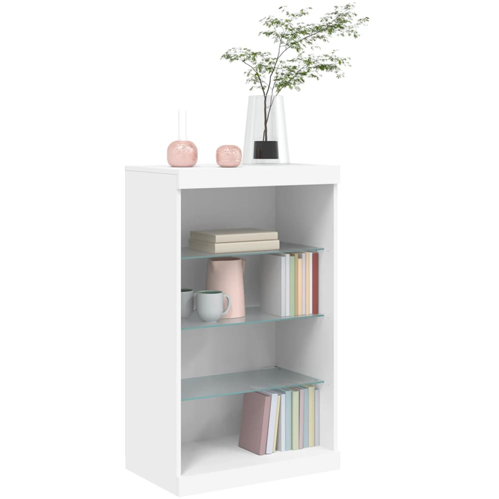 vidaXL 4 Shelf White LED Sideboard Image 4