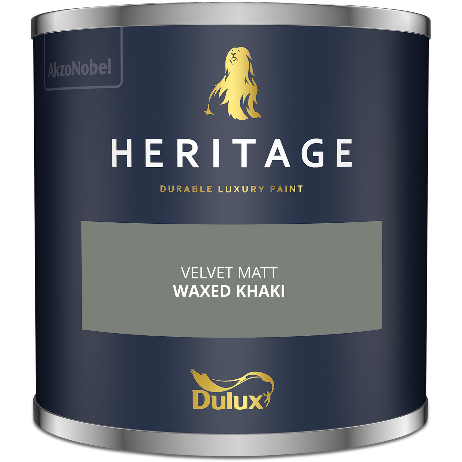 Dulux Heritage Walls and Ceilings Waxed Khaki Velvet Matt Emulsion Paint Tester Image 2