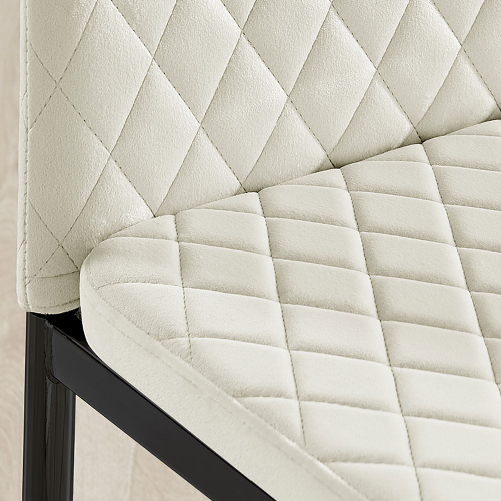 Furniturebox Arona Valera 4 Seater Round Dining Set Cream and Black Image 8