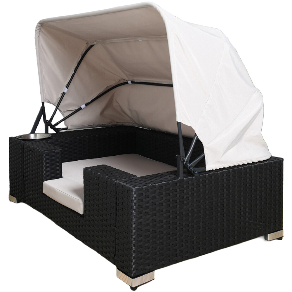 Large Canopy Pet Bed - Black Image 1