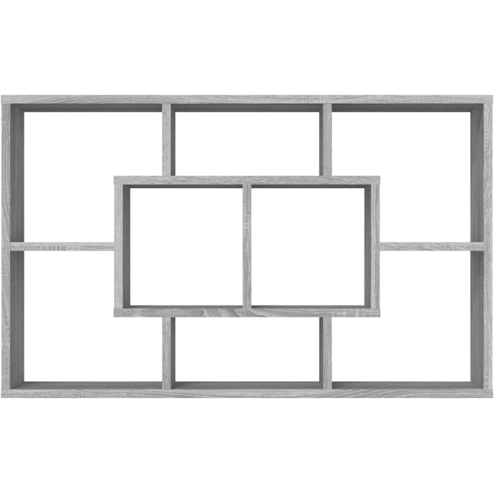 vidaXL 8 Compartment Grey Sonoma Wall Shelf Image 4